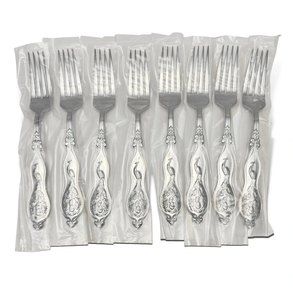 Wallace Peacock Set of 8 Dinner Forks Stainless Steel 18/10 NEW